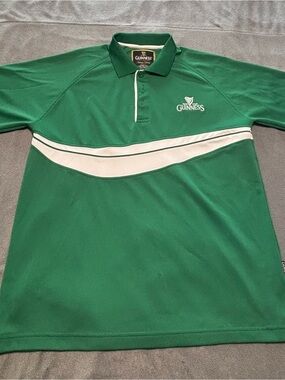 Guinness Green Polo With White Wave Detail